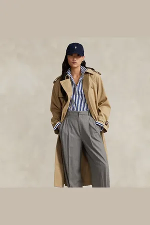 Ralph Lauren Double-breasted keperstof trenchcoat
