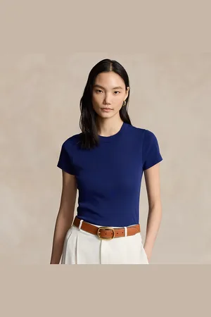 Ralph Lauren Slim fit geribbeld katoenen T-shirt