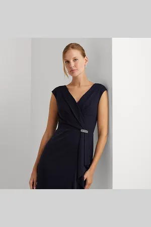Ralph Lauren Jersey cocktailjurk met kapmouwtjes