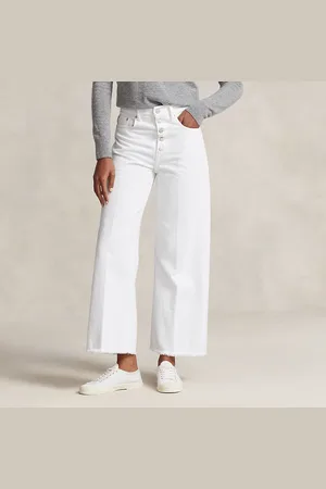 Ralph Lauren Hoge cropped jeans met wijde pijpen