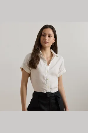 Ralph Lauren Petite - Ruim linnen overhemd met korte mouw