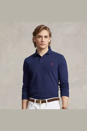 Ralph Lauren Slim fit mesh Polo-shirt met lange mouw