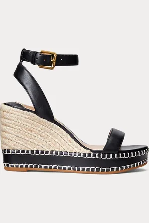 Ralph Lauren Hilarie gepolijst leren espadrille