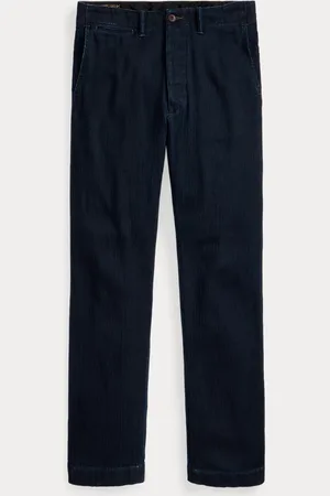 Ralph Lauren Indigo officerbroek met visgraatmotief