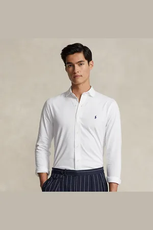 Ralph Lauren Jersey overhemd met gespreide kraag