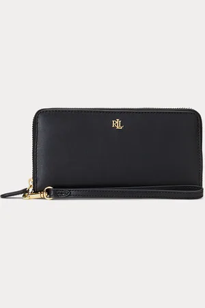 Ralph Lauren Leren continentale clutch met polsbandje