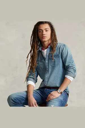 Ralph Lauren Slub denim western overhemd