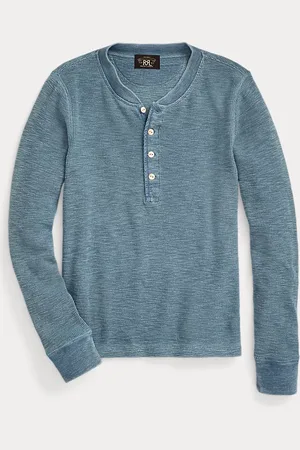 Ralph Lauren Stretchkatoenen henley met wafelstructuur