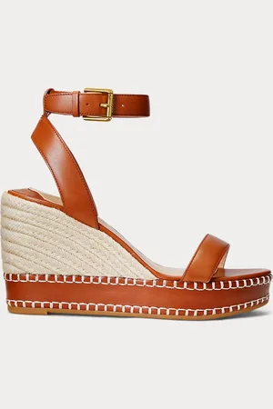 Ralph Lauren Hilarie gepolijst leren espadrille