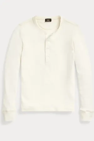 Ralph Lauren Wafelgebreid katoenen Henley shirt