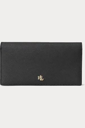 Ralph Lauren Slanke gearceerd leren portemonnee