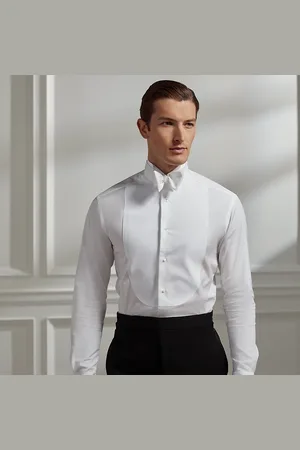 Ralph Lauren Handgemaakt poplin overhemd met kraag.