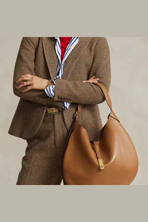Ralph Lauren Grote kalfsleren Polo ID Shoulder tas