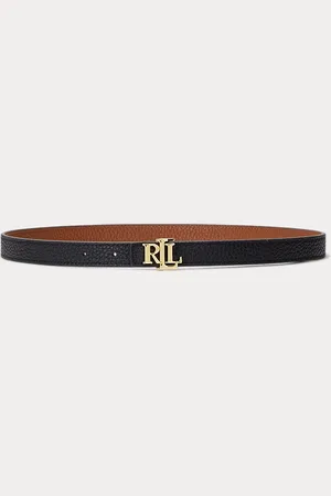 Ralph Lauren Omkeerbare smalle leren riem met logo