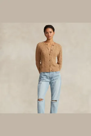 Ralph Lauren Kasjmier kabelvest met ronde hals