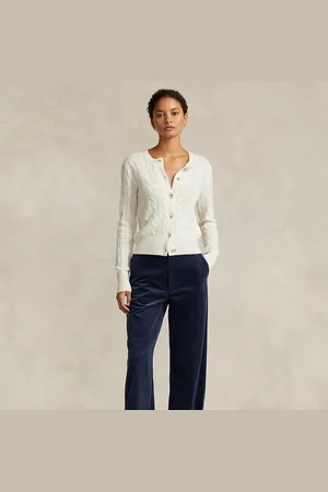 Ralph Lauren Kasjmier kabelvest met ronde hals