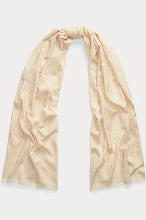 Ralph Lauren Jacquard sjaal van katoenmix met logo