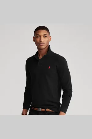 Ralph Lauren Slim fit mesh Polo-shirt met lange mouw