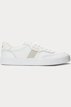 Ralph Lauren Court gevulkaniseerde gestreepte sneaker