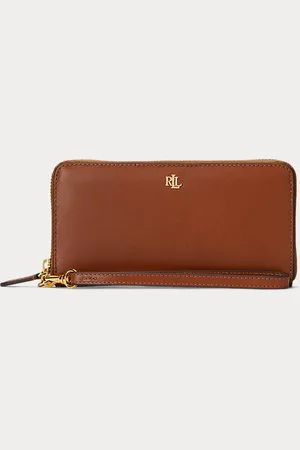 Ralph Lauren Leren continentale clutch met polsbandje