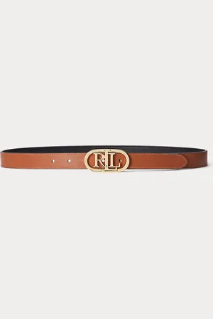 Ralph Lauren Smalle omkeerbare leren riem met logo