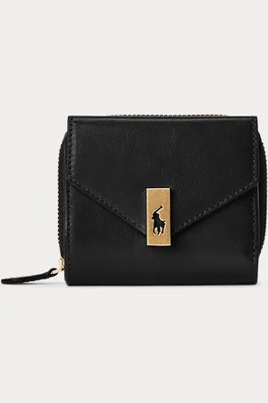 Ralph Lauren Compacte leren Polo ID portemonnee