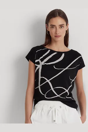 Ralph Lauren Top van katoenmix met logoprint