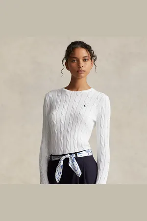 Ralph Lauren Katoenen kabeltrui met ronde hals