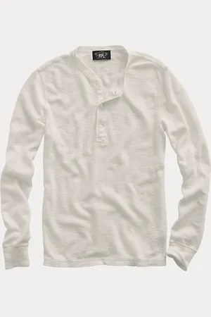 Ralph Lauren Wafelgebreide longsleeve met henleykraag