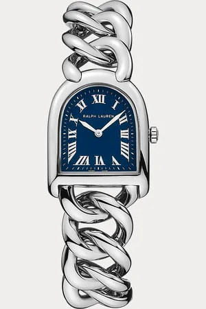 Ralph Lauren Petite stalen horloge blauwe wijzerplaat