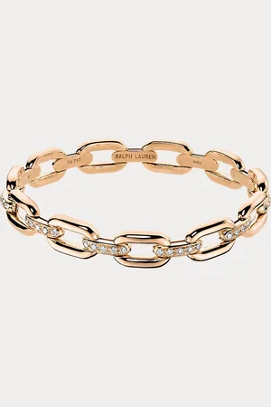 Ralph Lauren Ros??gouden schakelarmband met pav?? diamanten