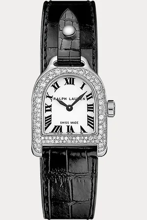 Ralph Lauren Mini stalen horloge met diamanten