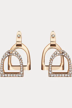 Ralph Lauren Pav?? gezette diamanten Stirrup-oorbellen