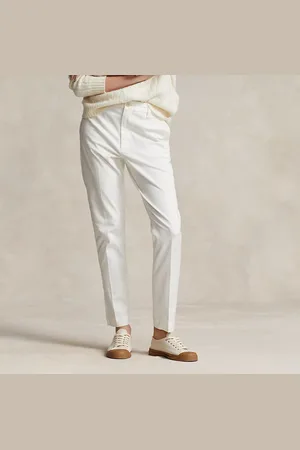 Ralph Lauren Cropped slim fit keperstof chino broek