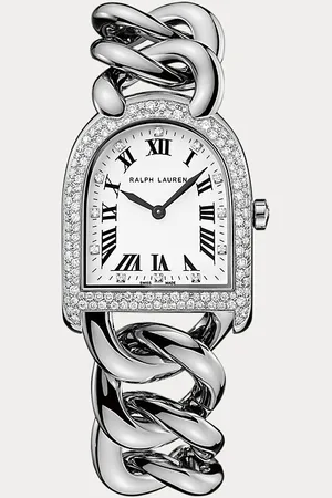 Ralph Lauren Klein stalen horloge met diamanten
