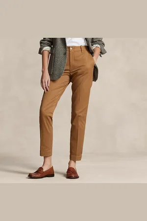 Ralph Lauren Cropped slim fit keperstof chino broek