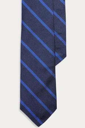 Ralph Lauren Smalle gestreepte zijden repp stropdas