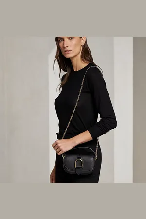 Ralph Lauren Kalfsleren Welington minitas met ketting