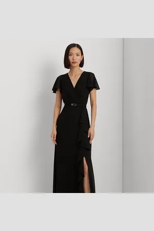 Ralph Lauren Georgette jurk met vlindermouwen en riem