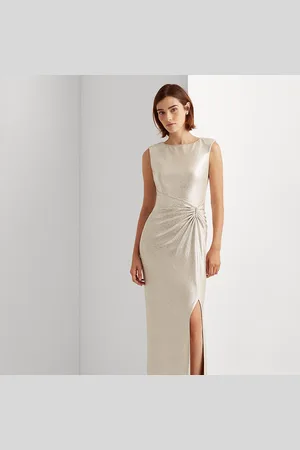 Ralph Lauren Metallic gebreide mouwloze jurk