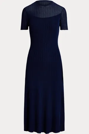 Ralph Lauren Gebreide cocktailjurk met korte mouw