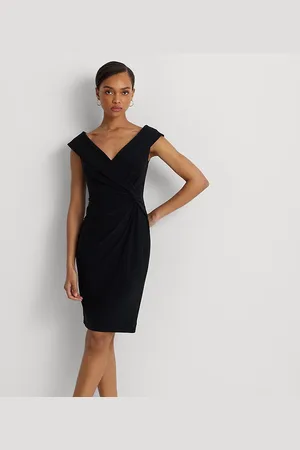 Ralph Lauren Jersey off-shoulder cocktailjurk
