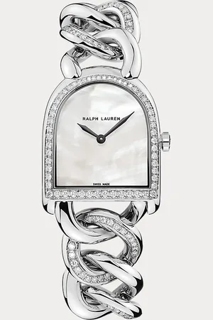 Ralph Lauren Petite-Link Stirrup horloge met diamanten