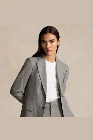 Ralph Lauren Wollen flannel blazer met stretch
