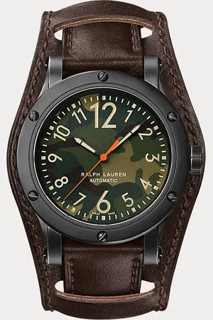 Ralph Lauren 42 MM verouderd stalen horloge