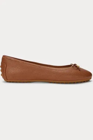 Ralph Lauren Jayna leren moccasin-ballerina