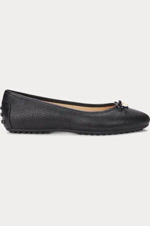Ralph Lauren Jayna leren moccasin-ballerina