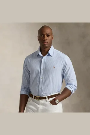 Ralph Lauren Grotere Maten - Gestreept gebreid Oxford overhemd