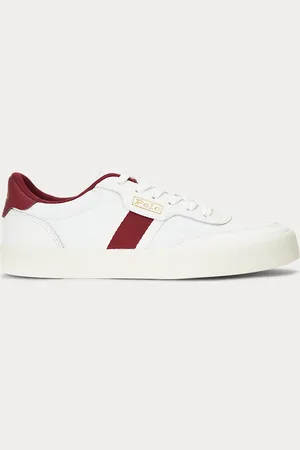 Ralph Lauren Court gevulkaniseerde gestreepte sneaker