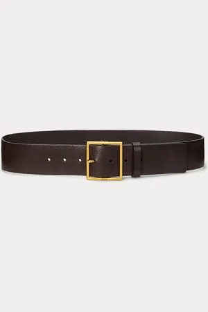 Ralph Lauren Brede leren riem met vierkante gesp